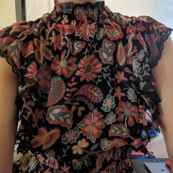 Lost + Wander - Black and Multi-Color Paisley Maxi Dress - Picture 8 of 8